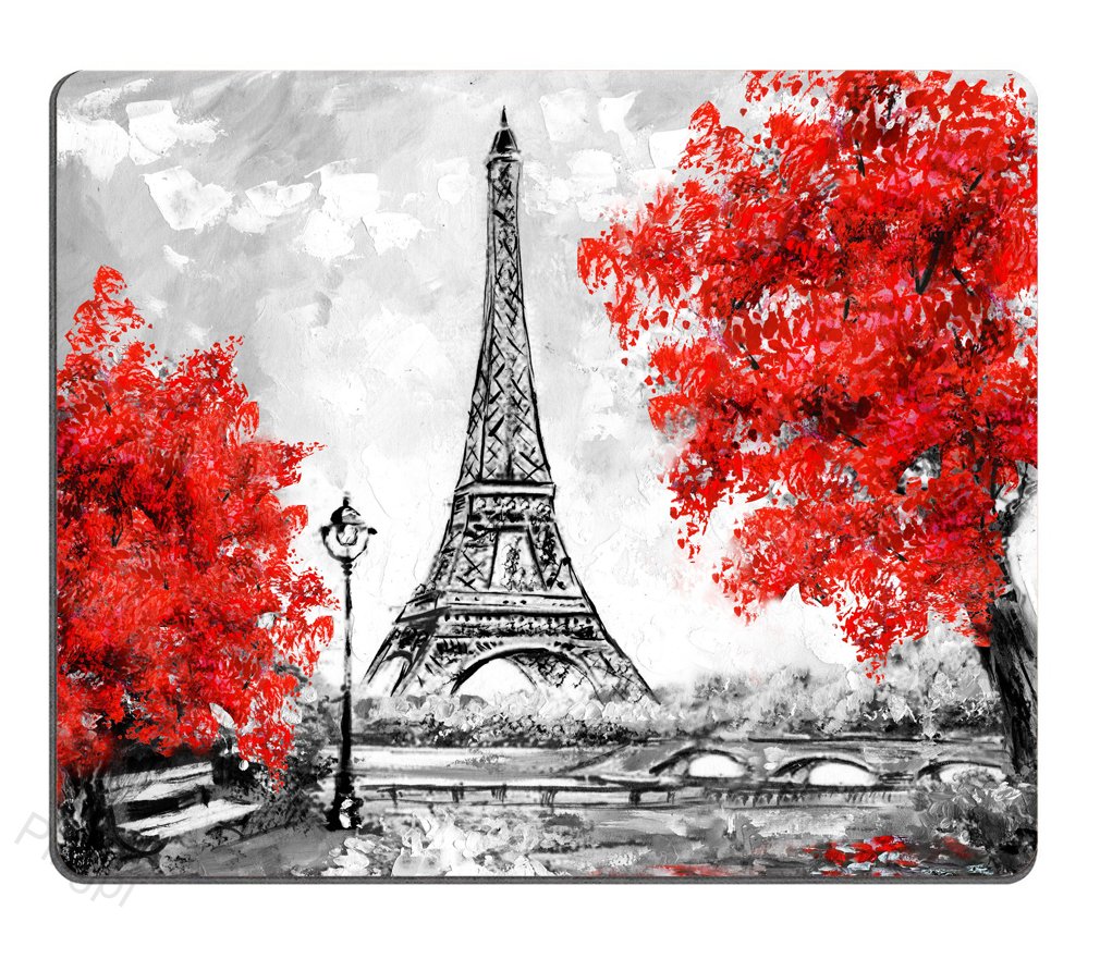 Paris Mouse Pad Custom Design,European City Landscape Mouse Pad Gaming Mousepad Nonslip Rubber Backing 9.5 X 7.9 Inch (240Mmx200