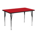 Flash Furniture 24x48 REC Red Activity table, 24" W x 48" D x 30.25" H