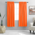DONREN Bright Light Orange Room Darkenging Curtains for Living Room - Pumpkin Halloween Decoration Blackout Thermal Insulated Cu