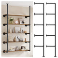 Pynsseu Industrial Iron Pipe Shelf Wall Mount, Farmhouse DIY Open Bookshelf, Pipe Shelves for Kitchen Bathroom, bookcases Living