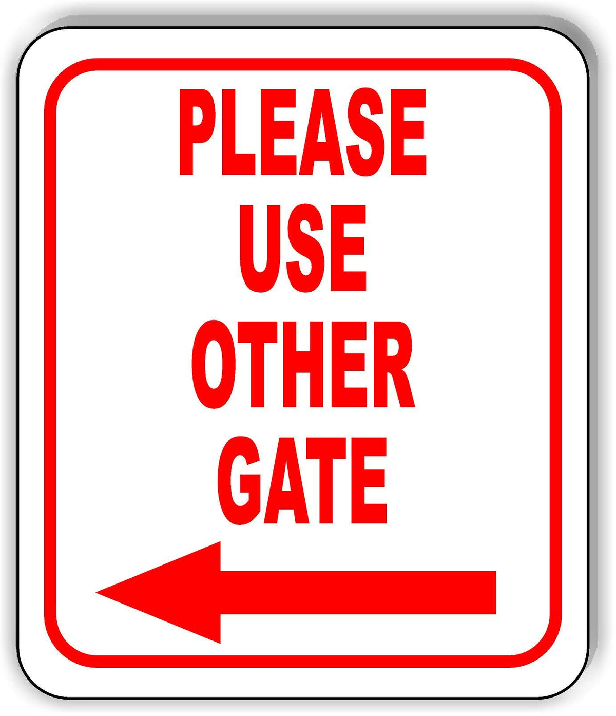 Please Use Other Gate Left Arrow Entrance Sign For Visitors Or Delivery Drivers - Signs For Outdoor Gate, Street Signs For Const