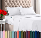 Utopia Bedding Queen Size Sheet Set, Soft Microfiber 4 Piece Hotel Luxury Bed Sheets With Deep Pockets - Embroidered Pillow Case