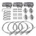 Tang Sun Shade Sail Hardware Kit With 24' (6'X4) Cable Wire Rope, Rectangle Shade Sail Installation Kit For Deck Patio Yard Gard