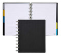 Talia Discbound Notebooks, Planner, Customizable, (Yblack W/Silver Discs, Midsize (7.5In X 9.75In))