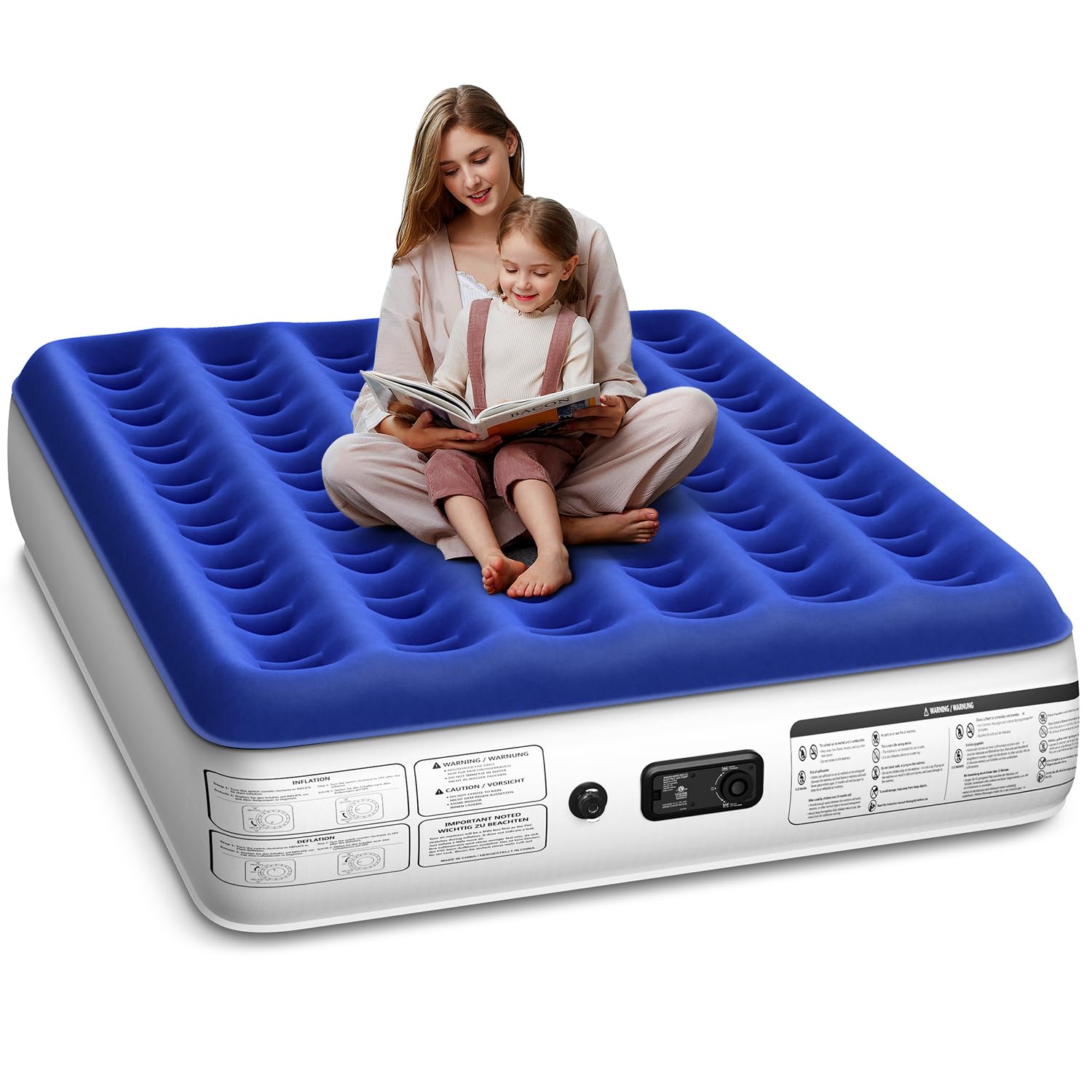 Xsleep Queen Air Mattress With Built In Pump Luxurious Comfort Raised Inflatable Mattress Queen Airbed Blow Up Mattress For Home