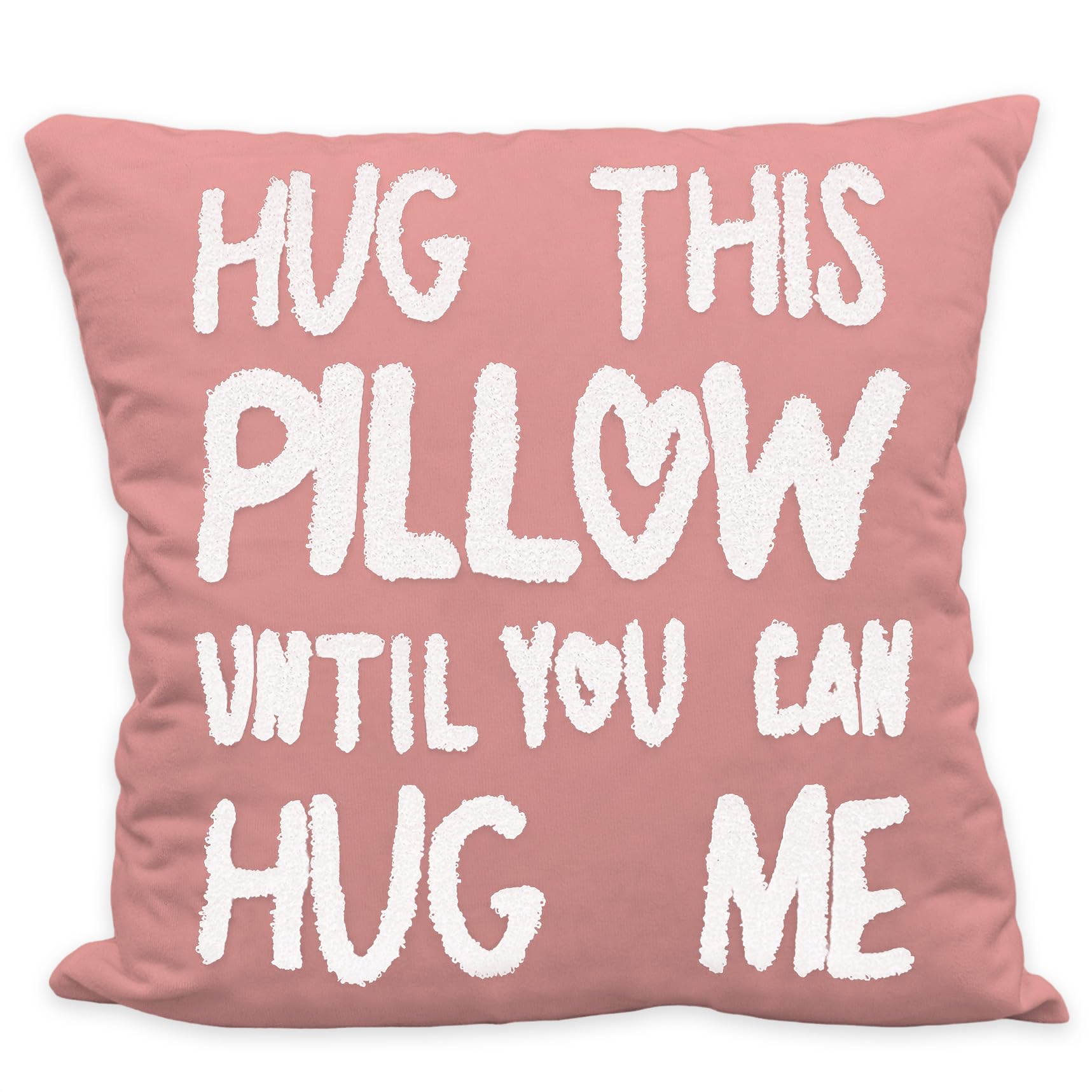 Sufamb Hug This Pillow Until You Can Hug Me Throw Pillow Covers Decor For Bedroom,18'X18'Pillow Case, Boyfriend Girlfriend Bir
