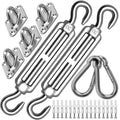 Sun Shade Sail Hardware Kit 8 Inch For Rectangle & Triangle Shade Sail Install, Stainless Steel Shade Sail Fixing Accessories Fo