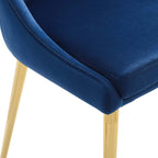 Modway Viscount Modern Accent Performance Velvet Dining Chair, Navy