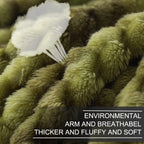 Richave Fleece Throw Blanket,Premium Lightweight Anti-Static 50X60 Inches Travel Size 3D Clouds Stylish Jacquard Throw Blanket For Winter, Tie-Dye Olive Green