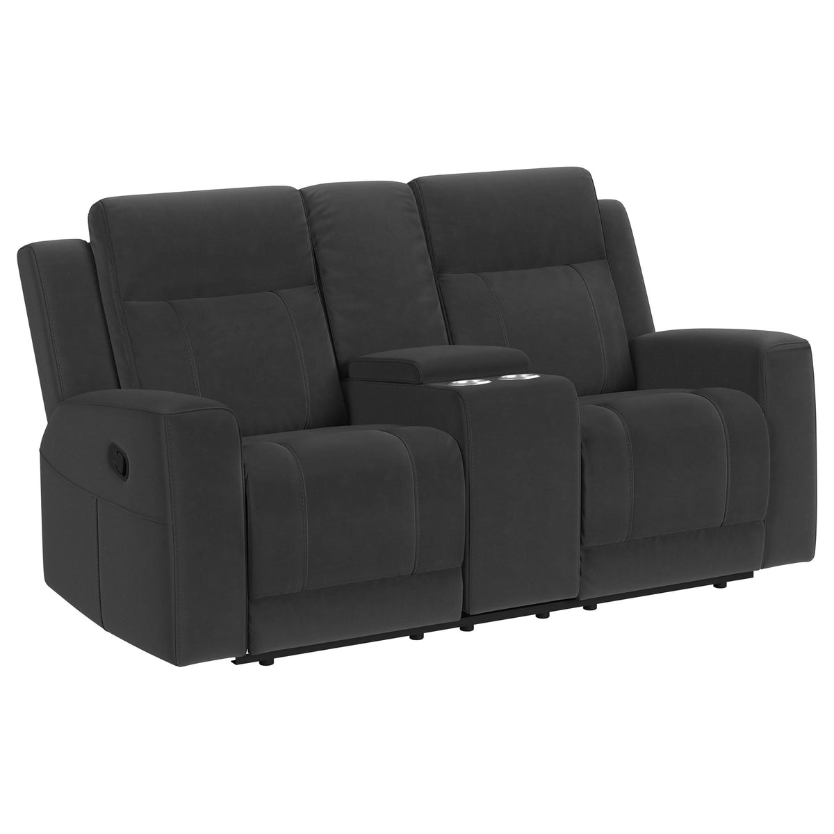 Coaster Home Furnishings Brentwood Upholstered Motion Reclining Loveseat Dark Charcoal