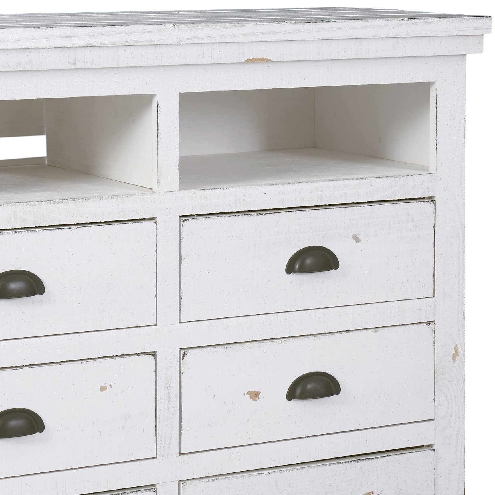 Progressive Furniture Willow Media Chest, Distressed White