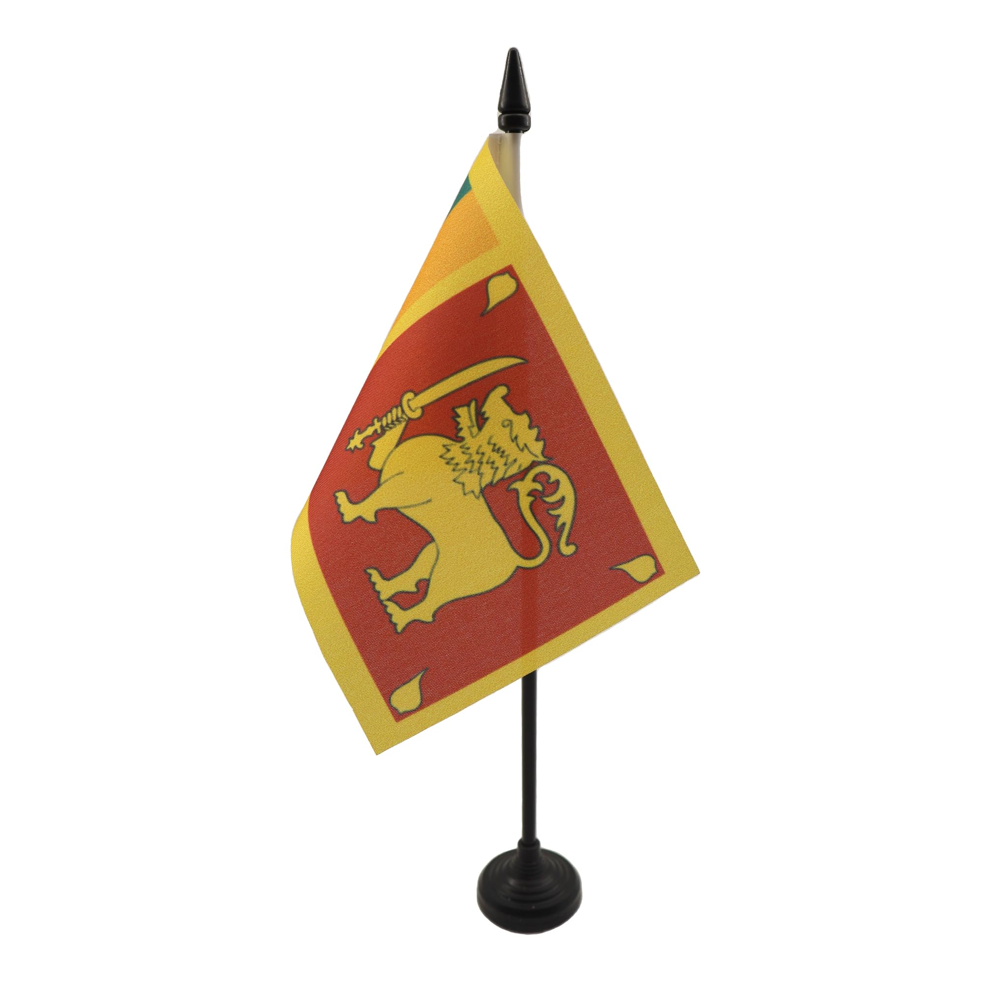Sri Lanka Table Flag 4' X 6' - Sri Lankan Desk Flag 15 X 10 Cm - Black Plastic Stick And Base - Az Flag