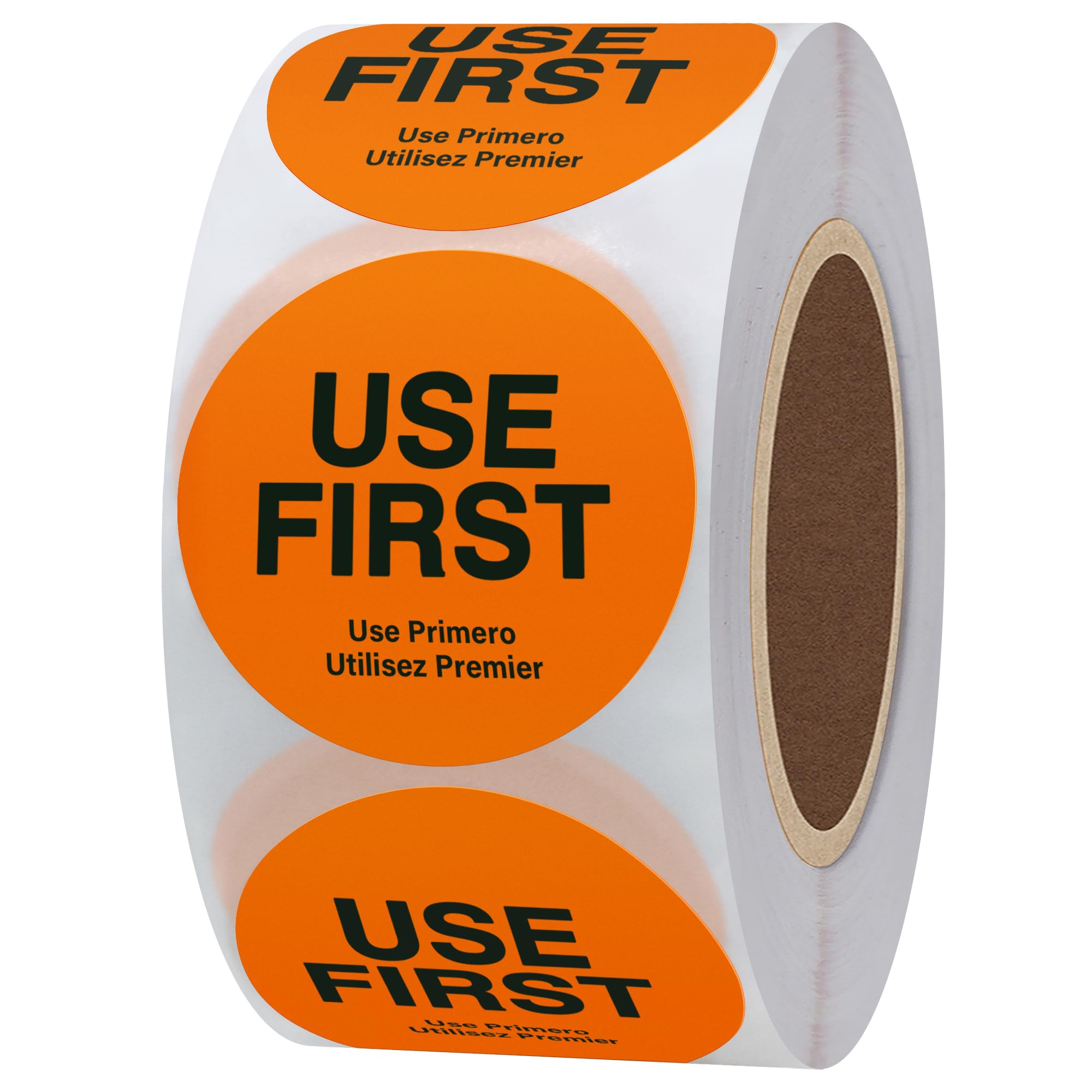 Hybsk Use First Stickers Restaurant Food Service Fifo Label 1.5 Inch Total 500 Labels Per Roll (Orange)