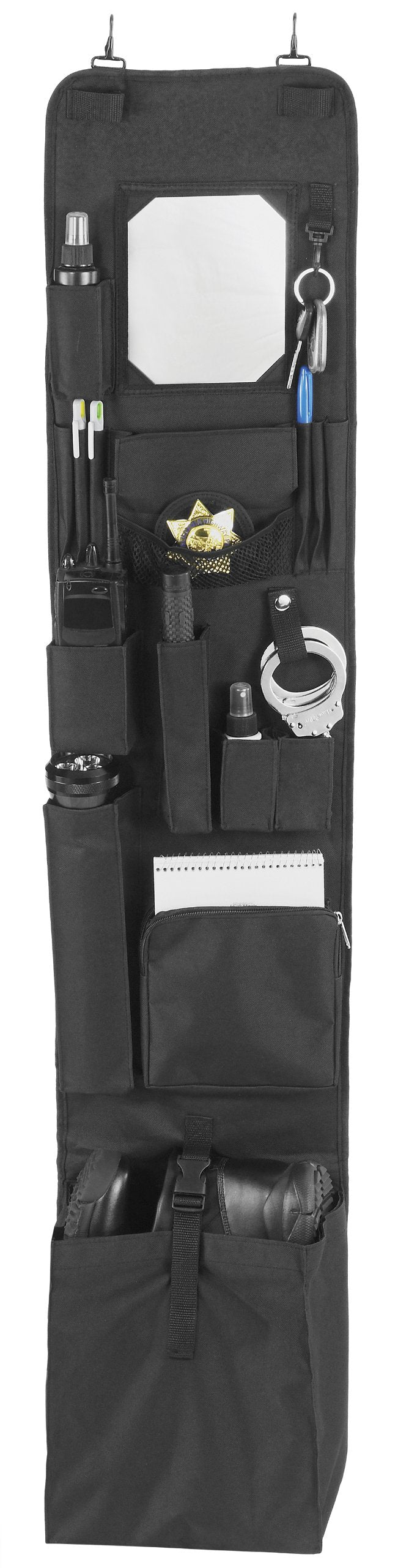 EXPLORER LB1 Police Style Hanging Closet Door Organizer 11 x 52-Locker Org, Black