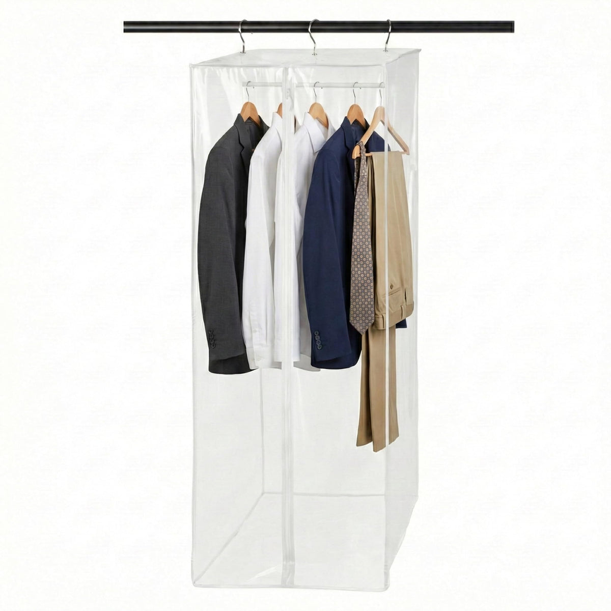 Clear Garment Bag, 42 Hanging Zippered Closet Organizer