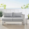 Modway Eei-4222-Slv-Gry Shore Sunbrella Patio Right-Arm In Silver Gray