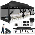 COBIZI 10x30 Canopy Tent, Heavy Duty Pop up Canopy with Sidewalls, Waterproof Easy Setup Canopy with Mosquito Netting, Outdoor I
