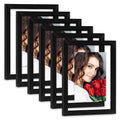 LBECUA Floating Picture Frames Set of 6, 8x10 Floating Frame with Double Glass for 4x6, 5x7 or Full Display 8x10 Photo, Desktop 