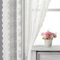 Kotile Lace Curtains 108 Inch Length - Vintage Vine Floral Embroidered Lace Sheer Curtains For Living Room, Rod Pocket Privacy S