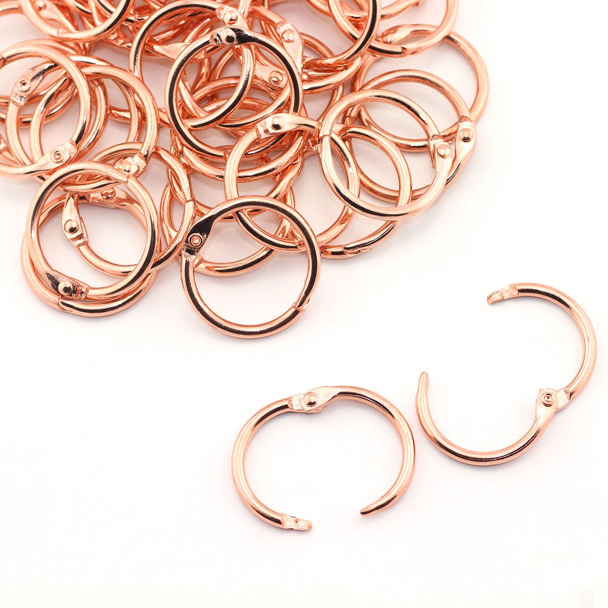 Lind Kitchen 50Pcs 1' Rose Gold Book Ring Metal Loose Leaf Book Binder Hinged Buckle Rings Scrapbook Sketchbook Craft Photo Alb