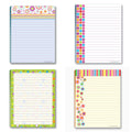 Stonehouse Collection Fun Pattern Designs Pads - USA Made- 4 Assorted Notepads - Shopping List, Teachers, Home, Office, Small Gi