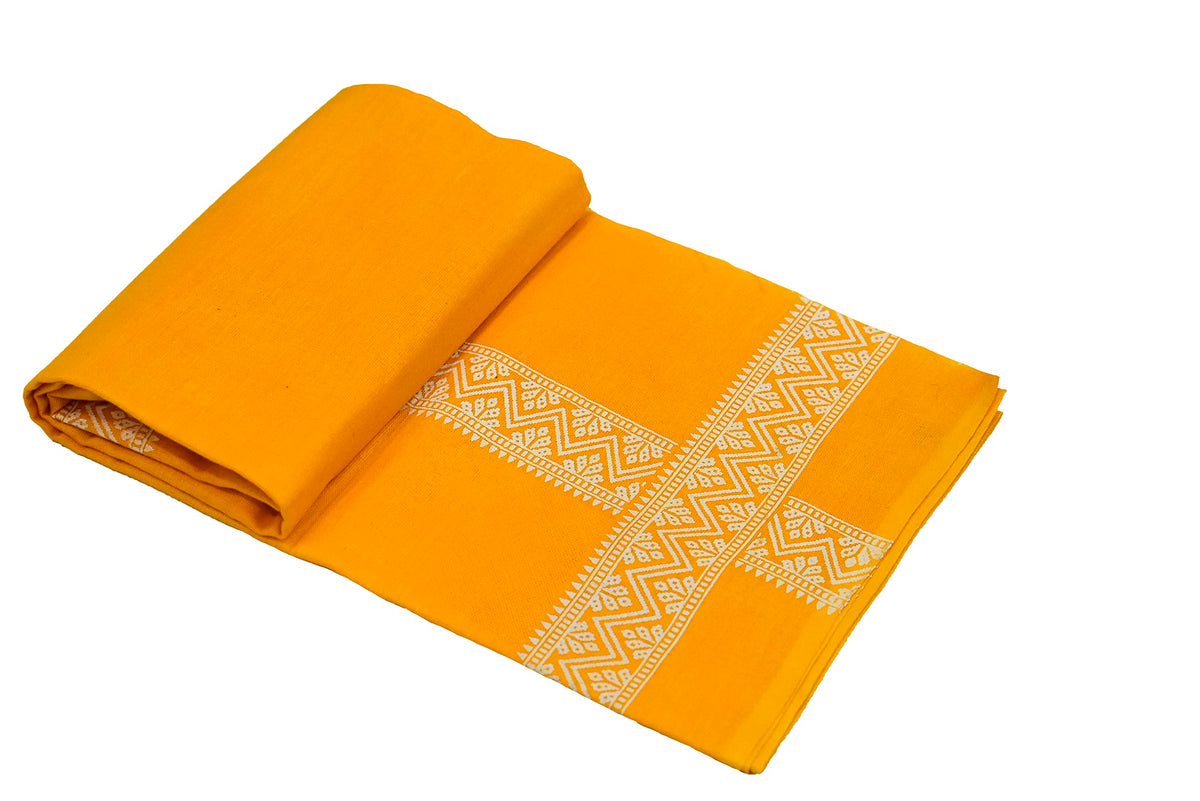 SAC SHREE APARAJEET CREATIONS Cotton Gamcha, Bath Towels (Light Weight, Fast Absorbing) (YellowWhite), 200 TC