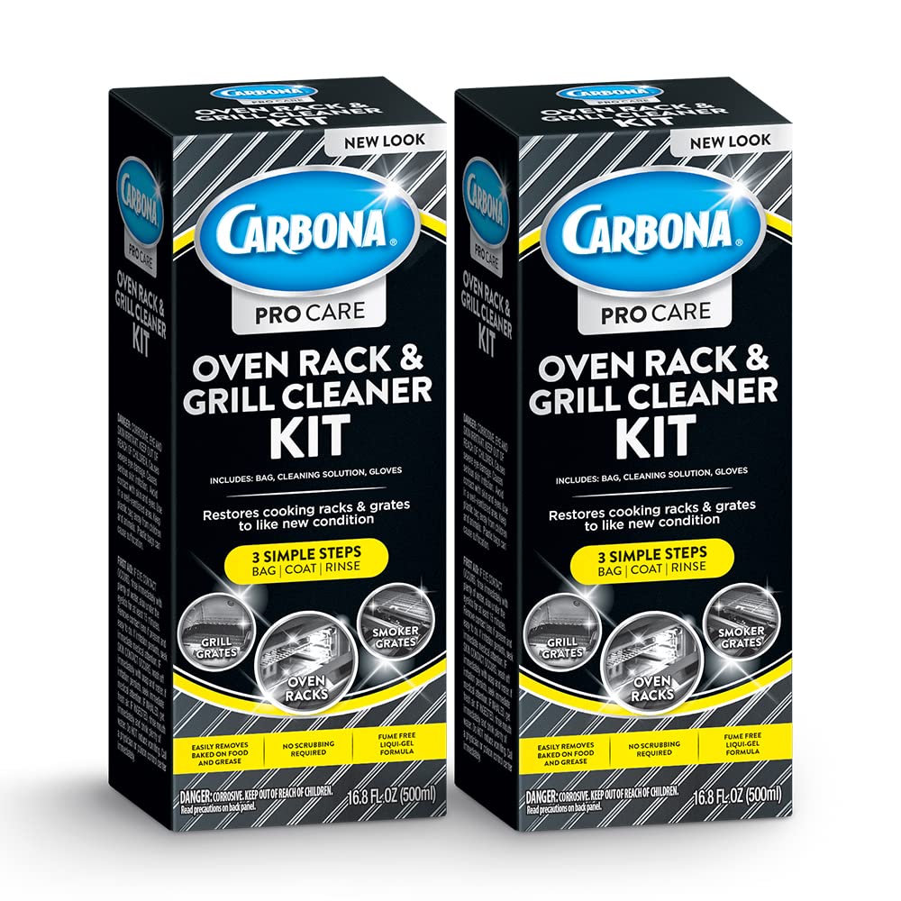 Carbona Oven Rack & Grill Cleaner  Eliminates Thick Grease & Build-Up  Griddle & Bbq Cleaning Solution  16.8 Fl Oz, 2 Pack