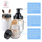 Komashr Mason Jar Bathroom Accessories Set(4Pcs)- Jars Not Included - Foaming Soap Dispenser,Toothbrush Holder, And Apothecary S
