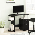 Furinno Jaya Simplistic Computer Study Desk, Americano/Chrome/Black