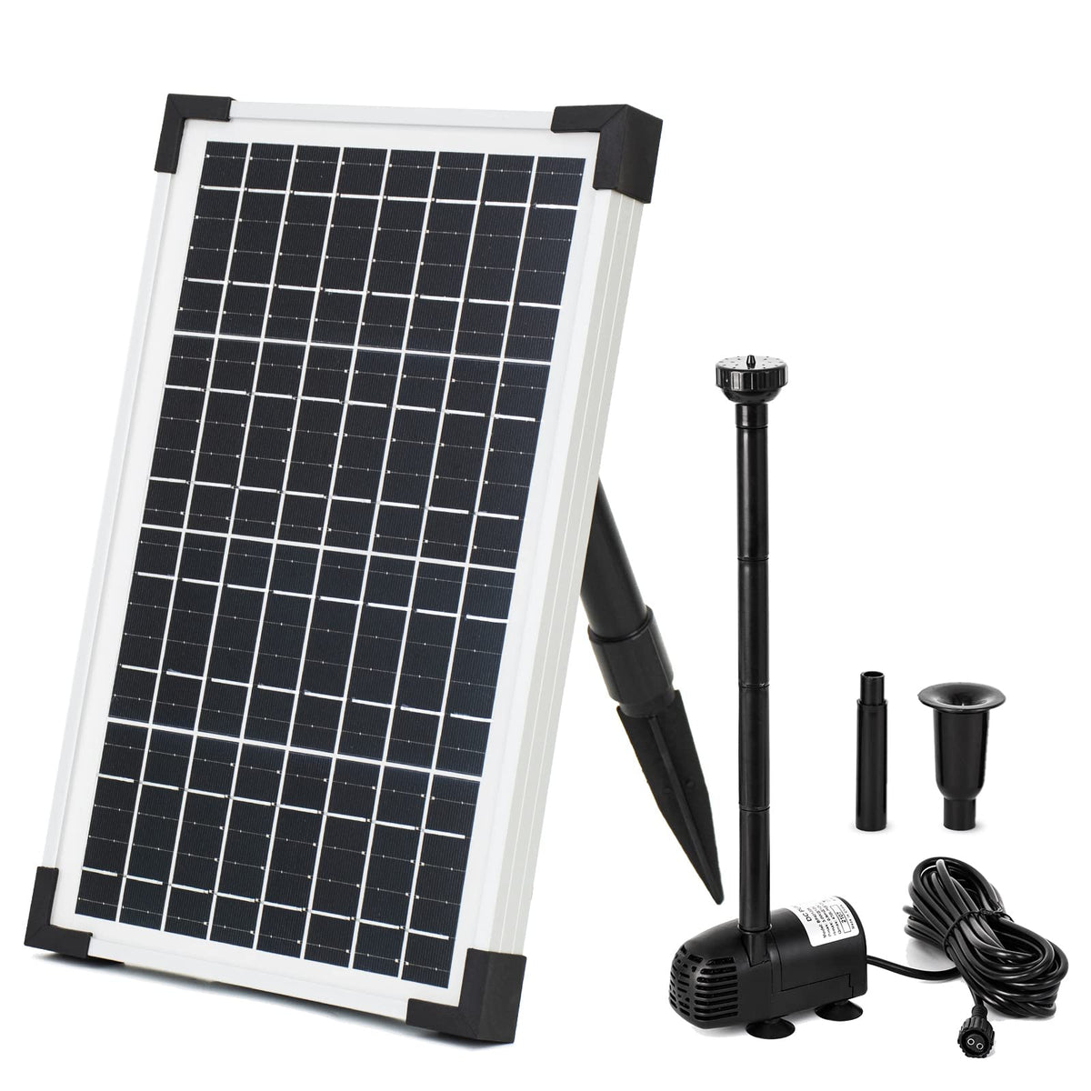 Eco-Worthy Solar Fountain Water Pump Kit 12 W, 196Gph+ 12 Watt Solar Panel Submersible Powered Pump For Small Pond, Garden Decor