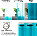 Hiasan Sheer Curtains For Bedroom With Tiebacks, Lightweight Airy Breathable Voile Drapes Light Filtering Grommet Window Curtains For Living Room, Nursery, W52 X L63, Turquoise, 2 Soft Panels