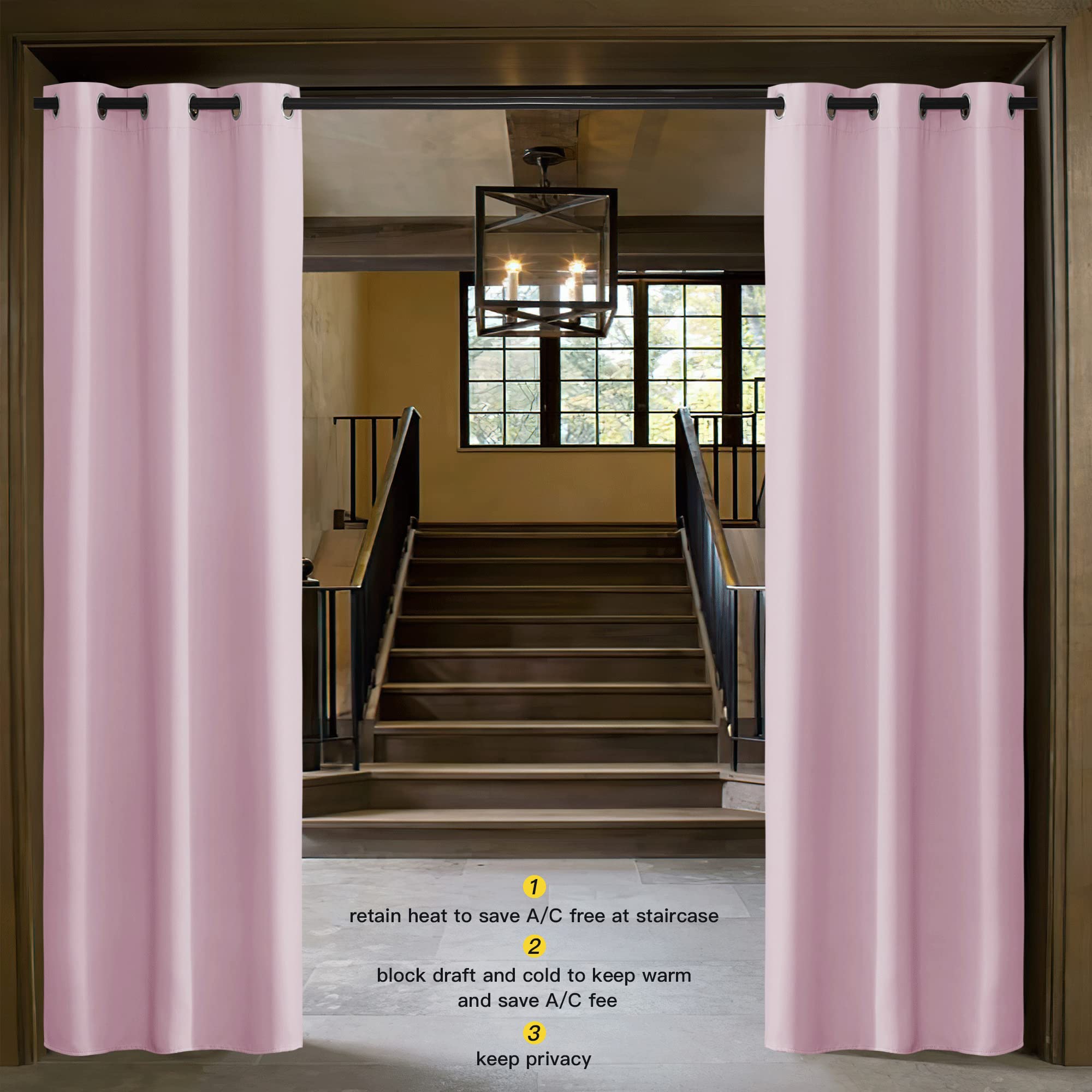 Nicetown Room Darkening Curtain For Kids Bedroom Nursery Essential Thermal Insulated Solid Grommet Top Drape Panel (Lavender Pink=Baby Pink, 1 Panel, 42 X 84 Inch)