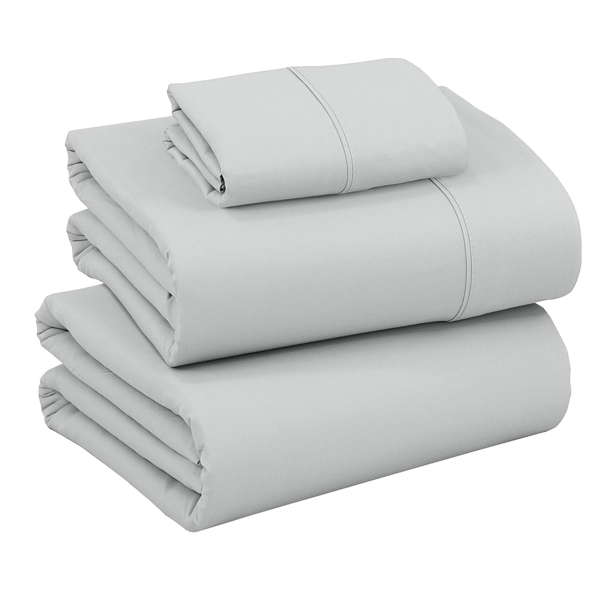 Ruvanti Twin Xl Sheets Set, Brushed Microfiber Sheets 3 Pieces (1 Fitted Sheet, 1 Flat Sheet, 1 Pillowcase), With 15-Inch Deep Pockets, Lightweight & Compfy Premium Hotel Bedding, Silver