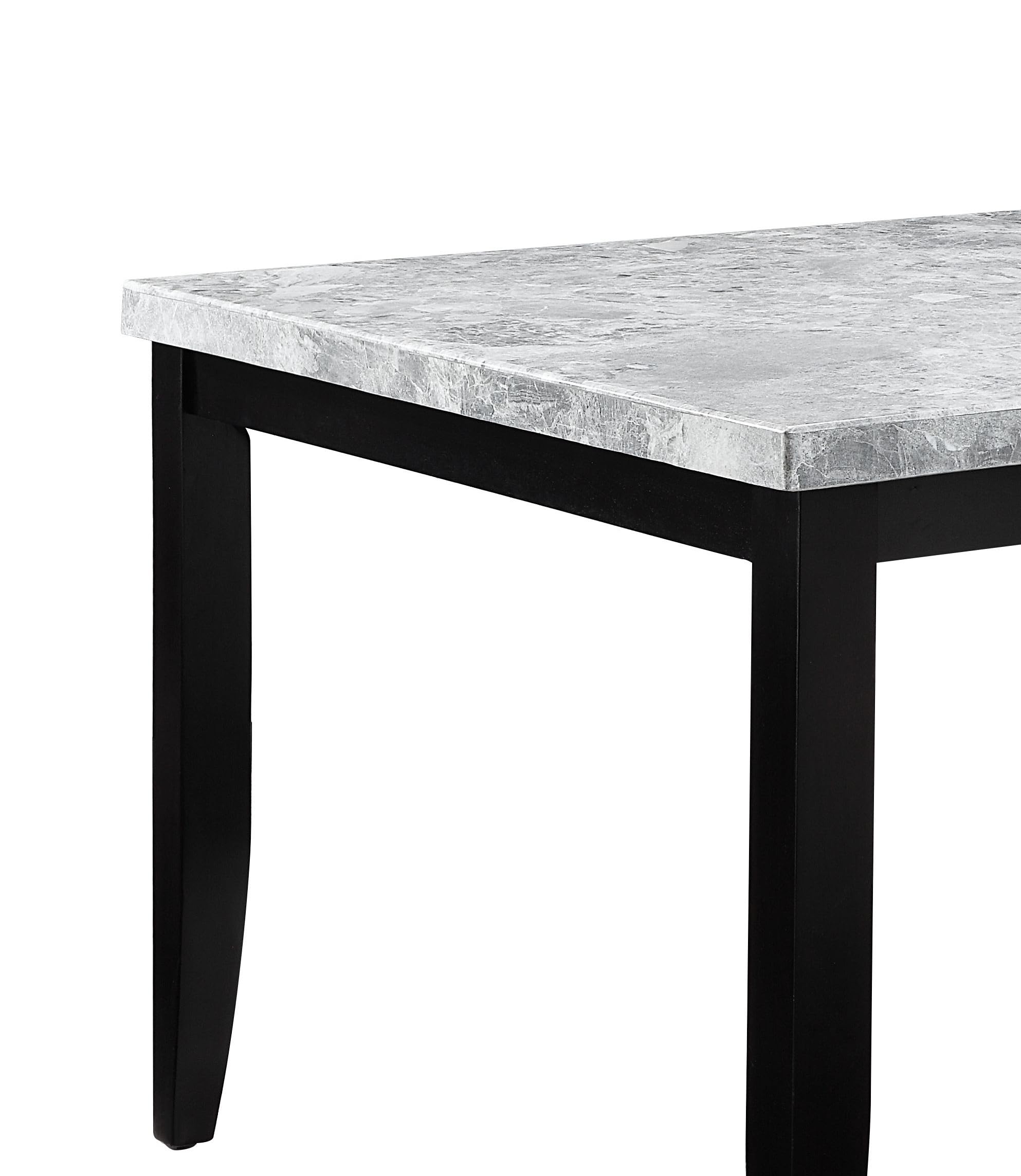 Acme Hussein Counter Height Table in Marble and Black