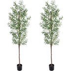 Cetrd Artificial Olive Tree, 6Ft Tall Faux Olive Trees 72In Outdoor Fake Potted Silk Plant With Trunk And Realistic 648 Leaves A