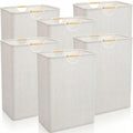 Hushee 6 Pack 72l Collapsible Slim Laundry Hamper with Handle Linen 19gal