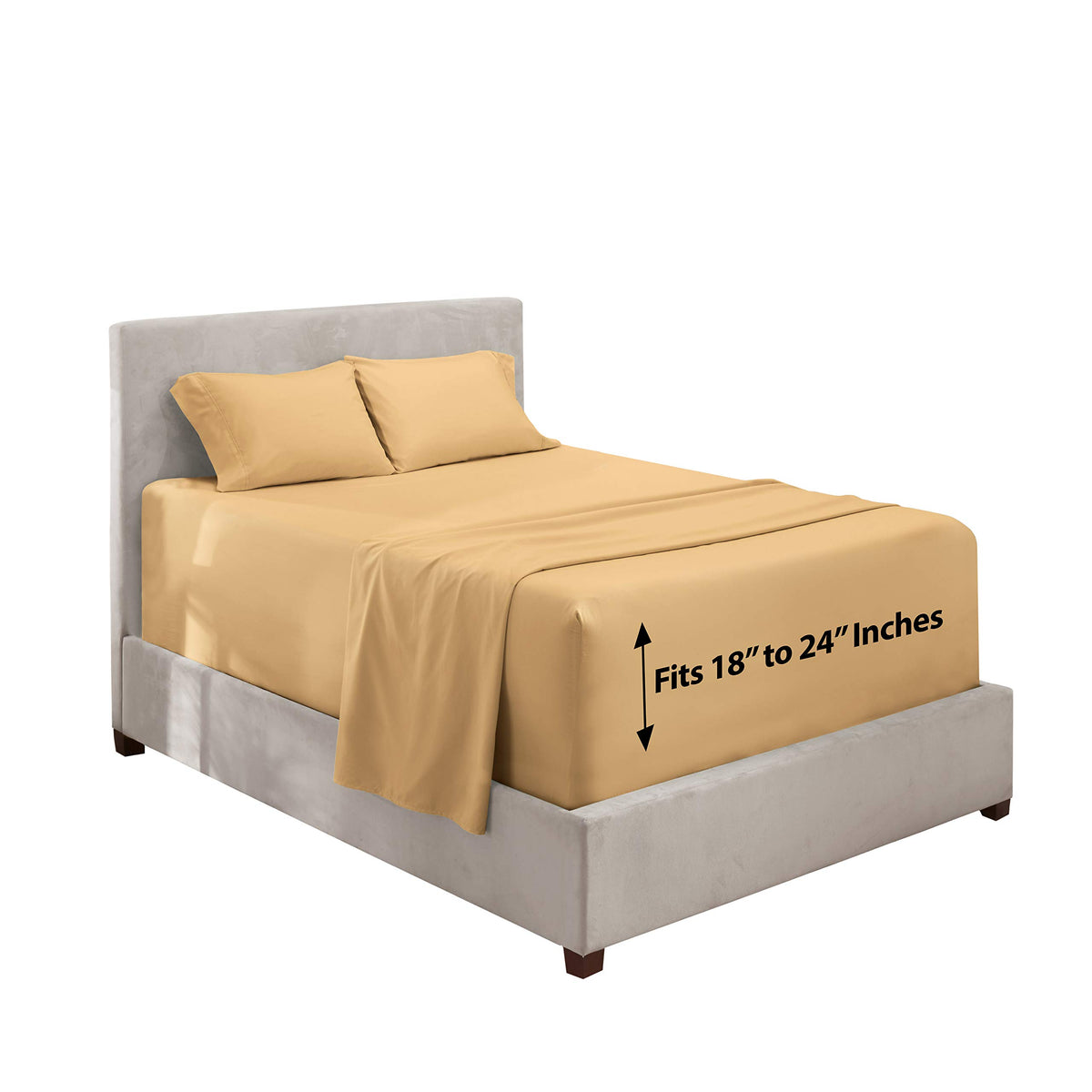 Hearth & Harbor Extra Deep Pocket Queen Sheets - 4 Piece Hotel Luxury Queen Sheet Set Fits Up To 24' Mattress - Ultra Soft Luxu