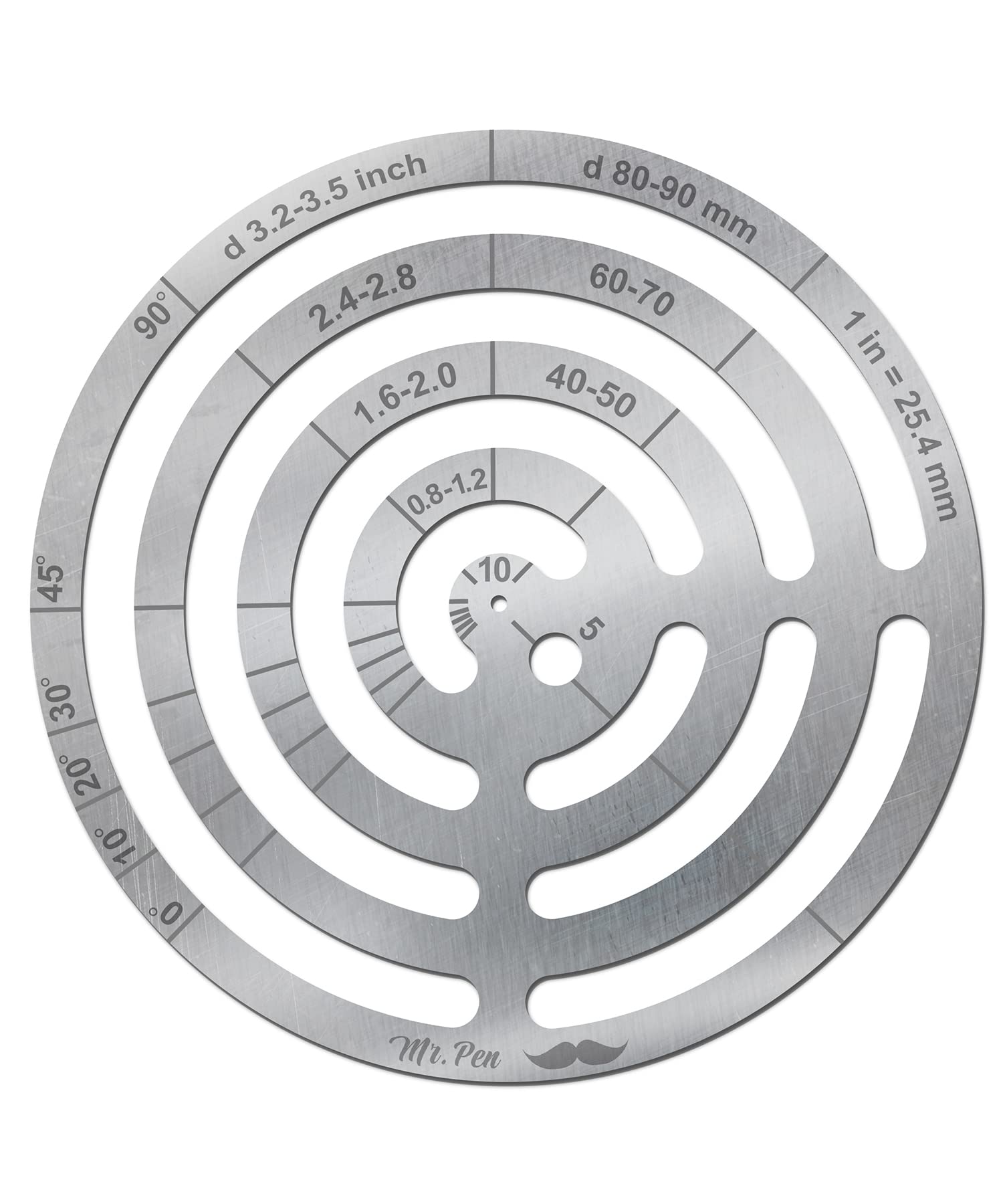 Mr. Pen - Stainless Steel French Curve Rulers, Drawing & Drafting Tools With Circle, Curve & Leather Templates
