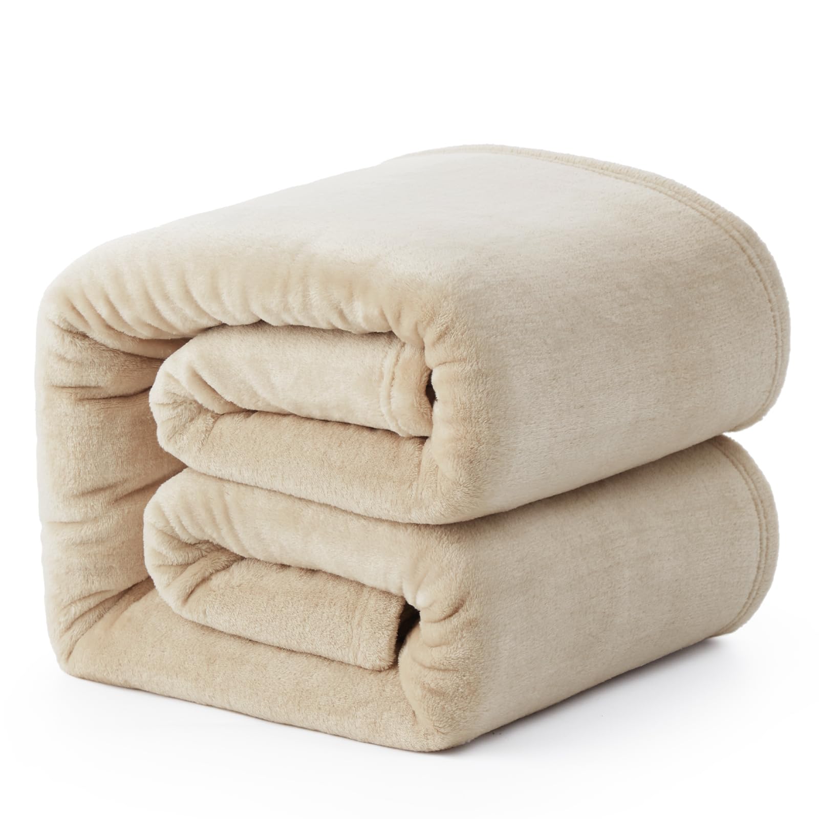 Hansleep Fleece Queen Blanket For Bed Fleece Taupe, Queen Size Blanket Super Soft Flannel Fuzzy, Plush Cozy Blanket For All Seas