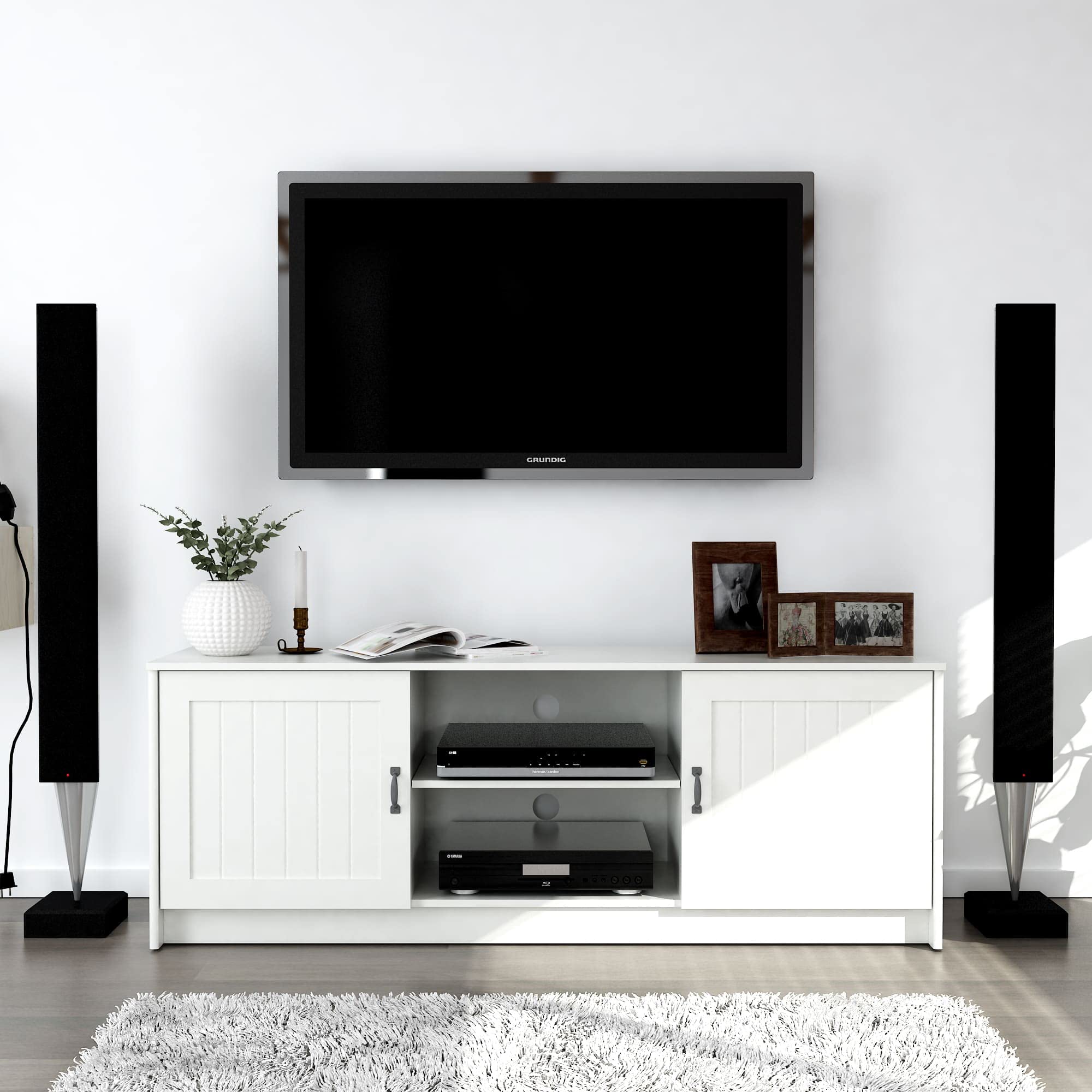 Anderson Teak Ashley 63'' TV Stand, Large, White