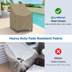 Sunpatio Outdoor Chair Covers Waterproof 2 Pack, Heavy Duty Patio Lounge Deep Seat Chair Covers, Fade & Rip Resistant Covers For Outdoor Furniture, All Weather Protection, 33.5'W X 37'D X 36'H, Taupe