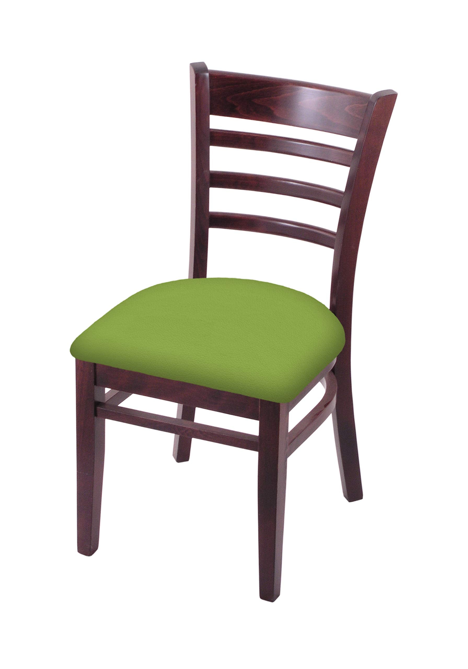 Holland Bar Stool Co. 3140 18 Chair with Dark Cherry Finish and Canter Kiwi Green Seat