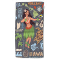 HGOD DESIGNS Hawaii Hand Towels,Vintage Set of Hawaiian Icons and Symbols Girl Guitar Volcanic 100% Cotton Soft Bath Hand Towels
