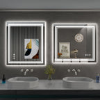 Istripmf 28 X 32 Inch Led Bathroom Mirror, Front Light And Backlit Anti-Fog Dimmable Memory Lighted Vanity Mirror, Shatterproof