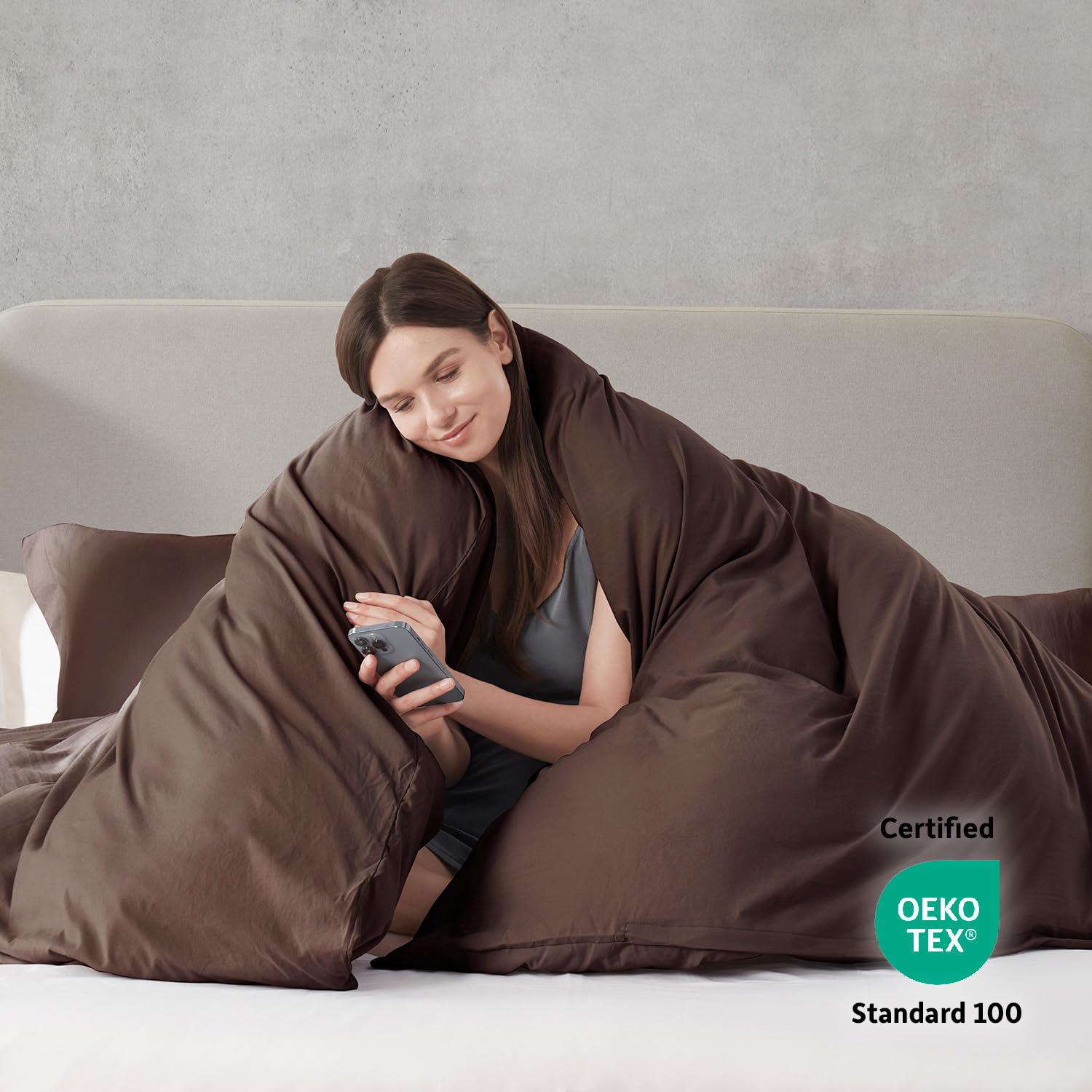 Nestl Chocolate Brown Duvet Cover Full Size - Soft Prewashed Full Size Duvet Cover Set, 3 Piece, With Zipper Closure, 1 Duvet Cover 80X90 Inches And 2 Pillow Shams - No Comforter