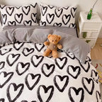 Clothknow Black And White Comforter Set Twin Love Shaped Bedding Comforter Sets Black White Bedding Sets Boys Girls Comforter Ka