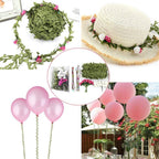 Hecaty 66 Ft Leaf Ribbon, Artificial Eucalyptus Garland Rattan Leaf String, Decorative Jungle Plant Green, Suitable For Baby Sho