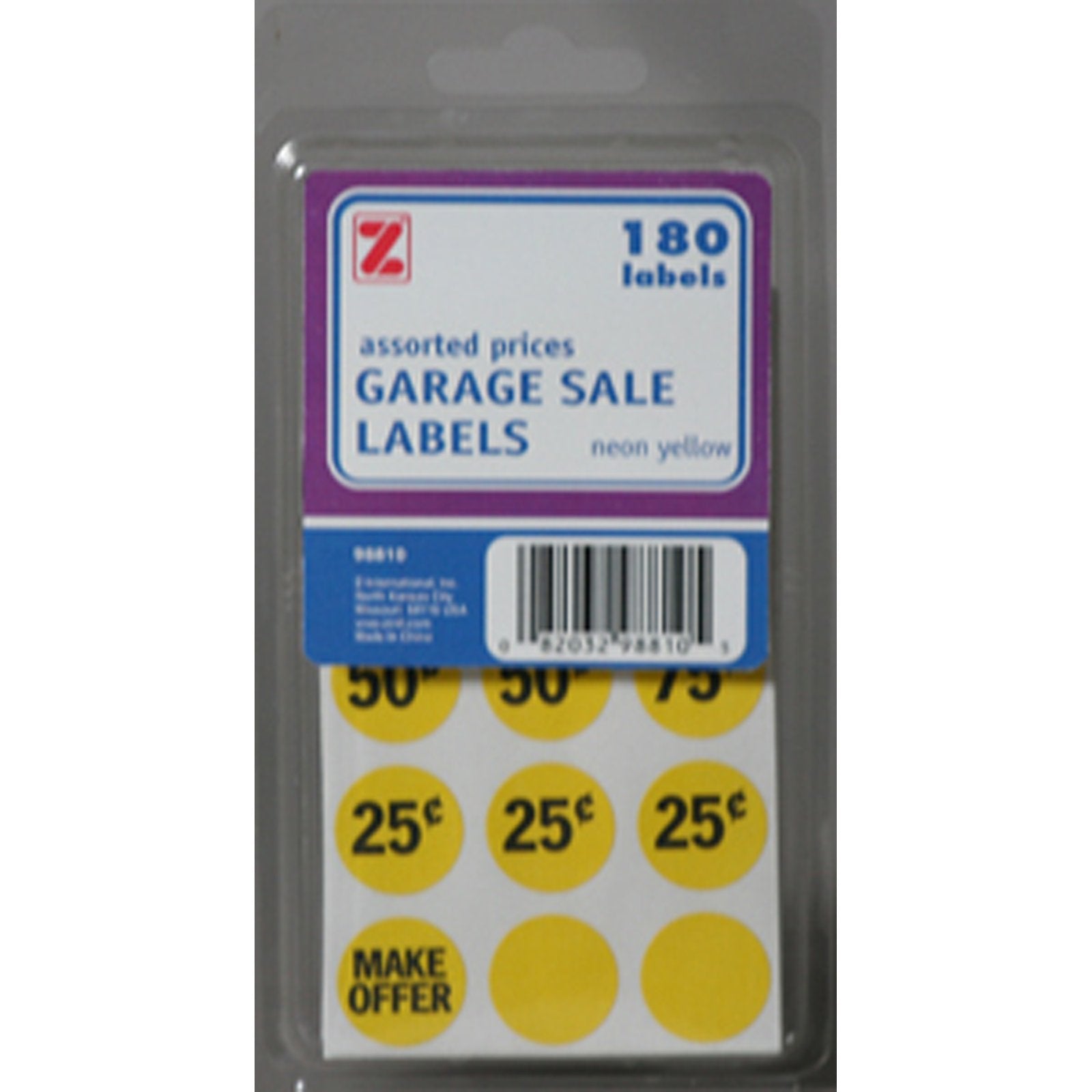 Advantus Self Adhesive Garage Sale Labels, 3/4' Circle, 180 Labels, Assorted Prices, Yellow (Z98810)