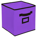 Kuber Industries Non Woven Small Foldable Storage Organiser Cubes/Boxes (Purple)  Ctgtc035155
