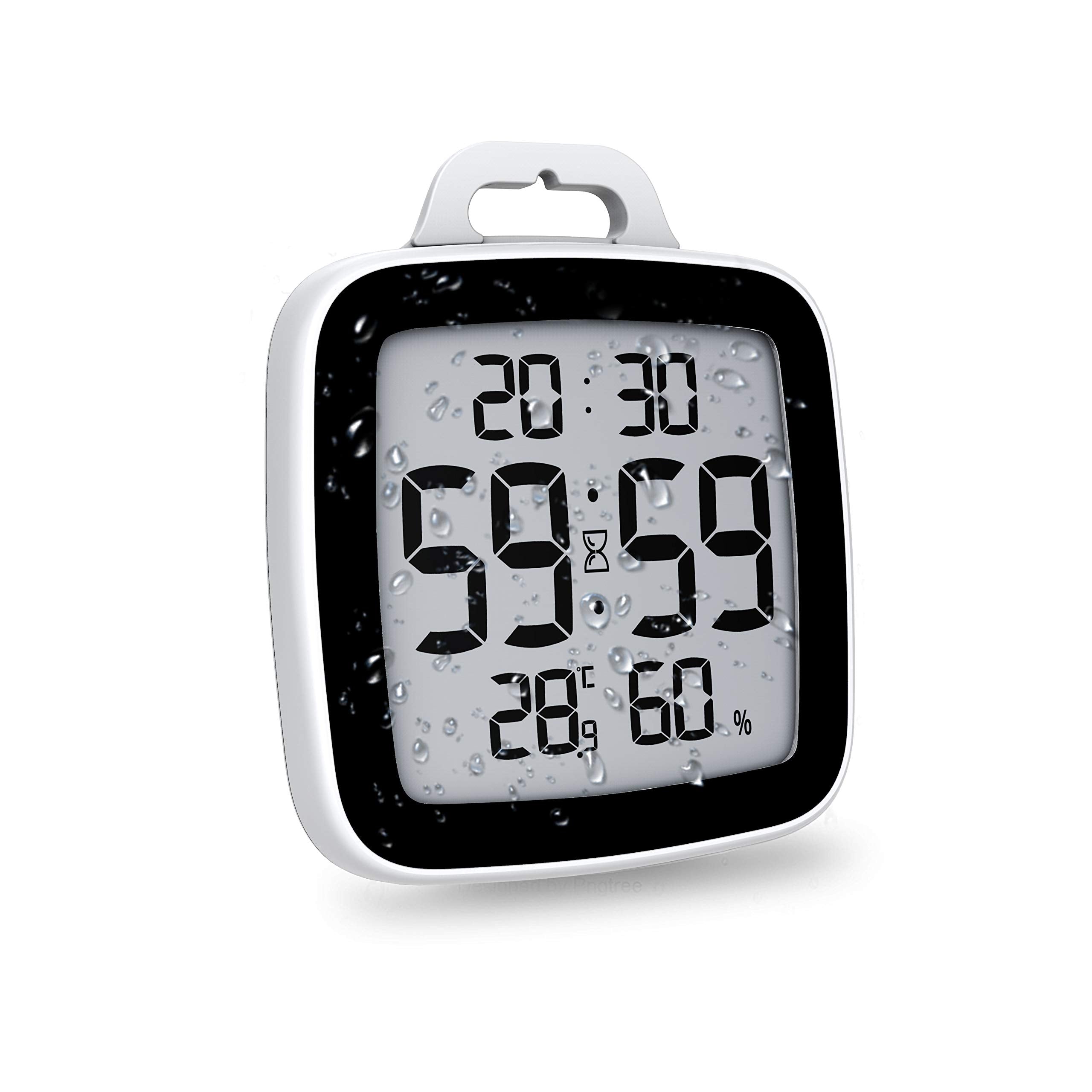 BALDR Digital Shower Clock with Timer - Waterproof Shower Timer for Kids & Adults - Perfect Bathroom Clock That Displays Time & 